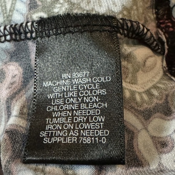 Liz Claiborne 3X Shirt Top Blue Paisley Cap Short Sleeve V Neck Peplum Stretch - Picture 6 of 6